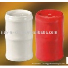 white and red color porcelain salt&pepper set JX-80A